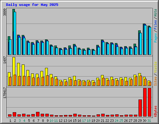 Daily usage for May 2025