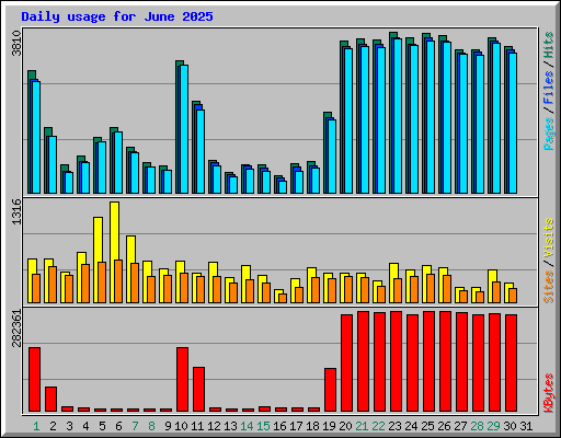 Daily usage for June 2025