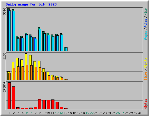 Daily usage for July 2025