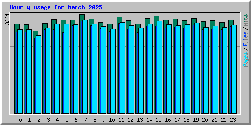 Hourly usage for March 2025